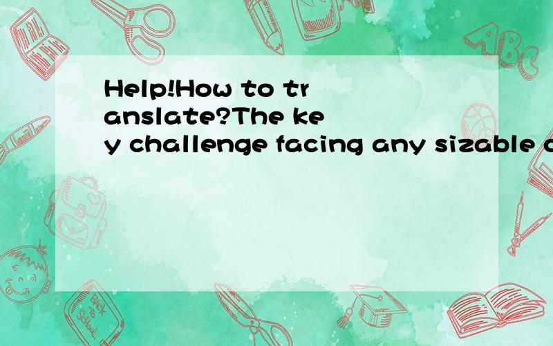 Help!How to translate?The key challenge facing any sizable organization today is how to achieve responsiveness without losing the control inherent in a hierarchical structure.如今,具备一定规模的企业组织面临的主要挑战是,如何在