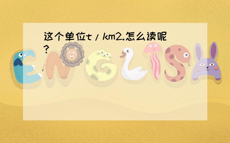 这个单位t/km2.怎么读呢?