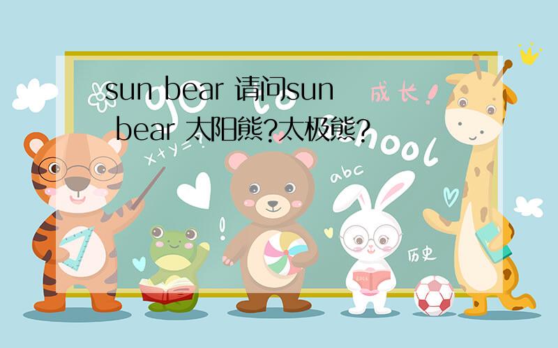 sun bear 请问sun bear 太阳熊?太极熊?