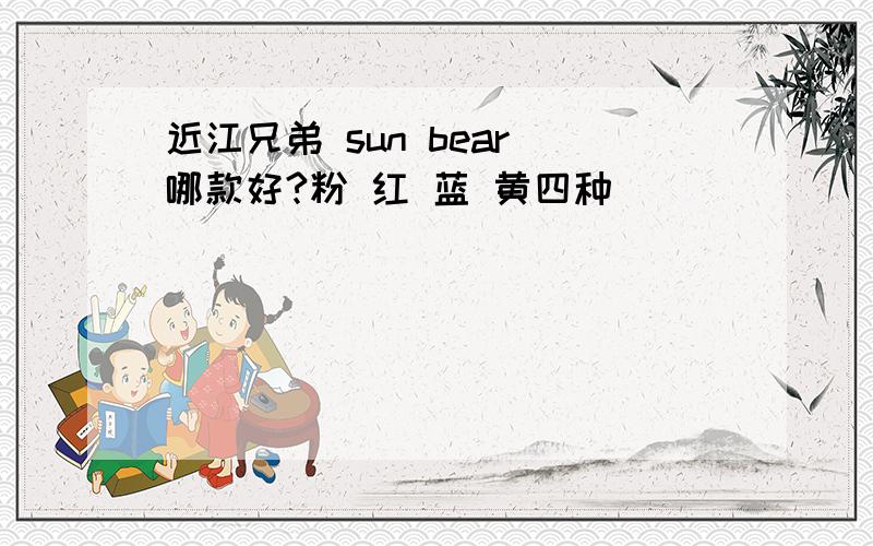 近江兄弟 sun bear 哪款好?粉 红 蓝 黄四种