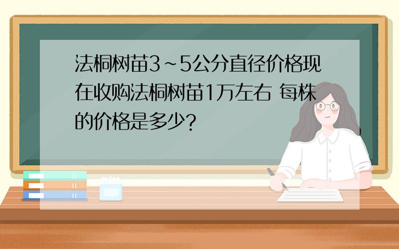 法桐树苗3~5公分直径价格现在收购法桐树苗1万左右 每株的价格是多少?