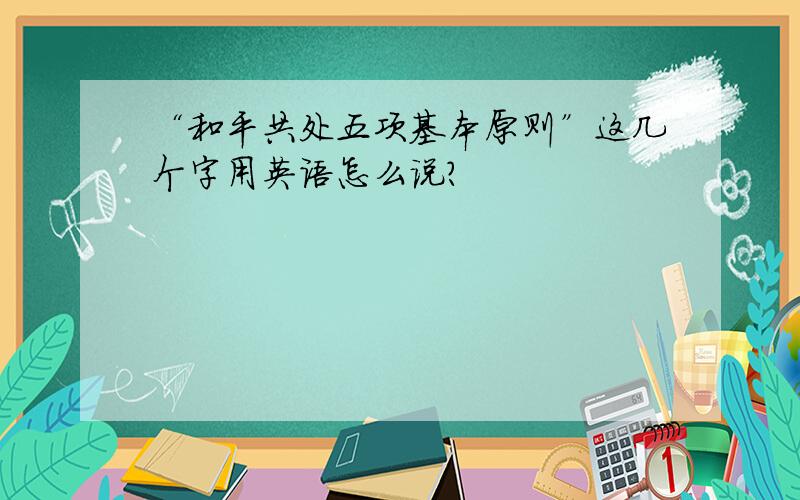 “和平共处五项基本原则”这几个字用英语怎么说?