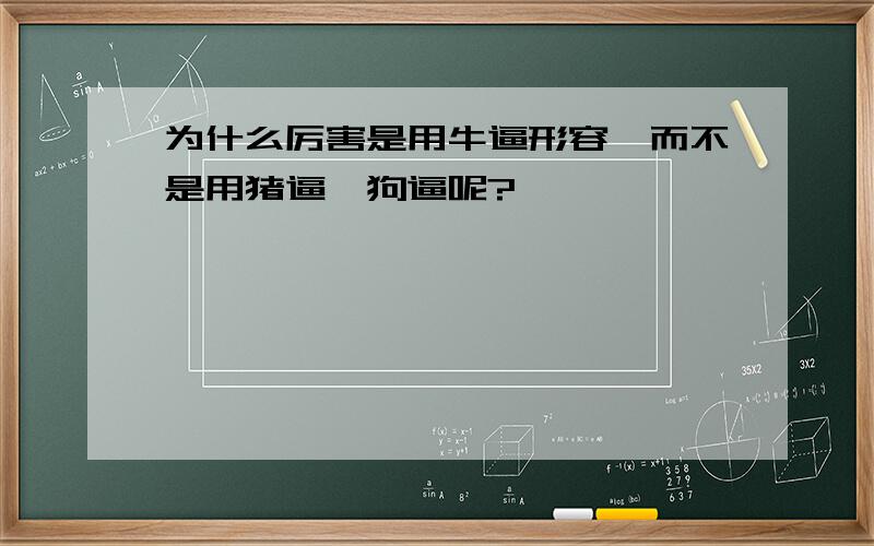 为什么厉害是用牛逼形容,而不是用猪逼,狗逼呢?