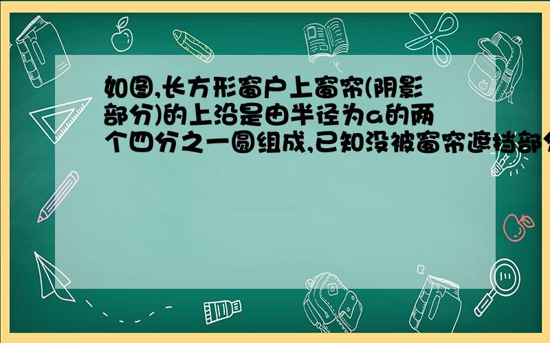 如图,长方形窗户上窗帘(阴影部分)的上沿是由半径为a的两个四分之一圆组成,已知没被窗帘遮挡部分的面积为3平方米，请用a的代数式表示窗户高度h