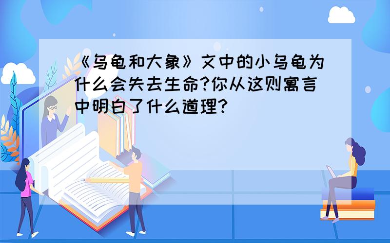 《乌龟和大象》文中的小乌龟为什么会失去生命?你从这则寓言中明白了什么道理?