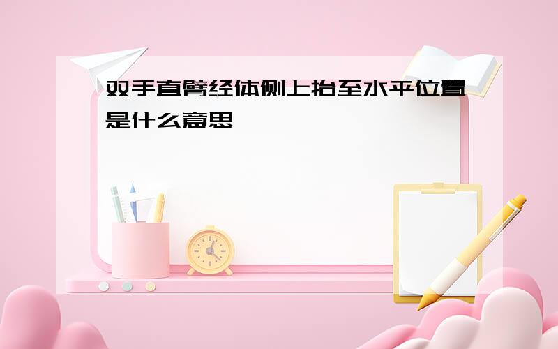 双手直臂经体侧上抬至水平位置是什么意思