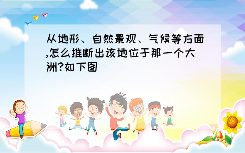 从地形、自然景观、气候等方面,怎么推断出该地位于那一个大洲?如下图