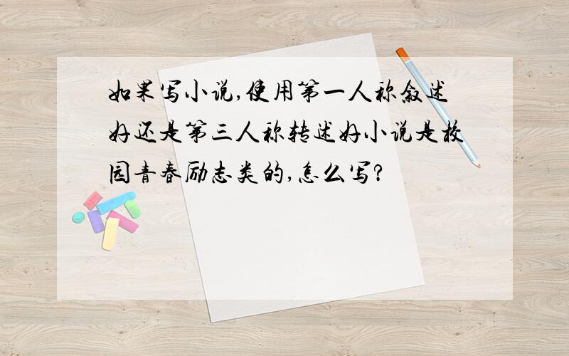 如果写小说,使用第一人称叙述好还是第三人称转述好小说是校园青春励志类的,怎么写?