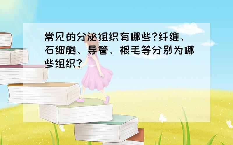 常见的分泌组织有哪些?纤维、石细胞、导管、根毛等分别为哪些组织?