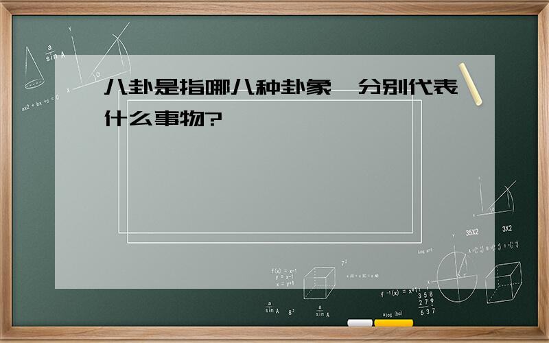 八卦是指哪八种卦象,分别代表什么事物?