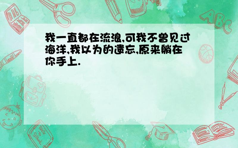 我一直都在流浪,可我不曾见过海洋,我以为的遗忘,原来躺在你手上.