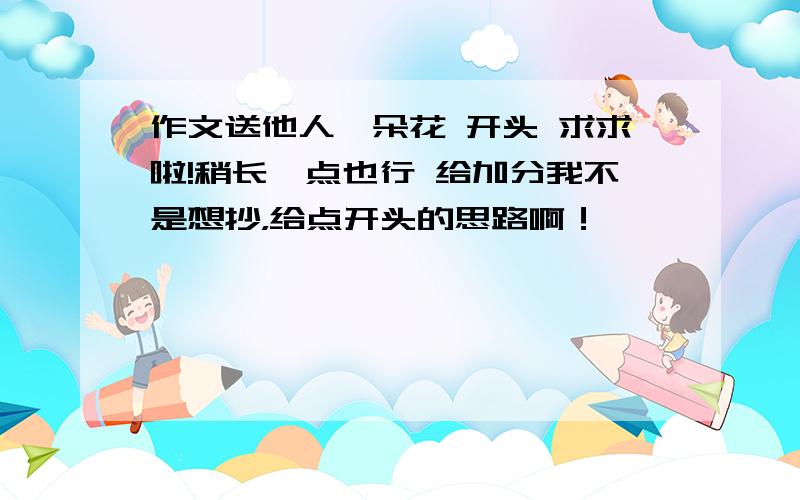 作文送他人一朵花 开头 求求啦!稍长一点也行 给加分我不是想抄，给点开头的思路啊！