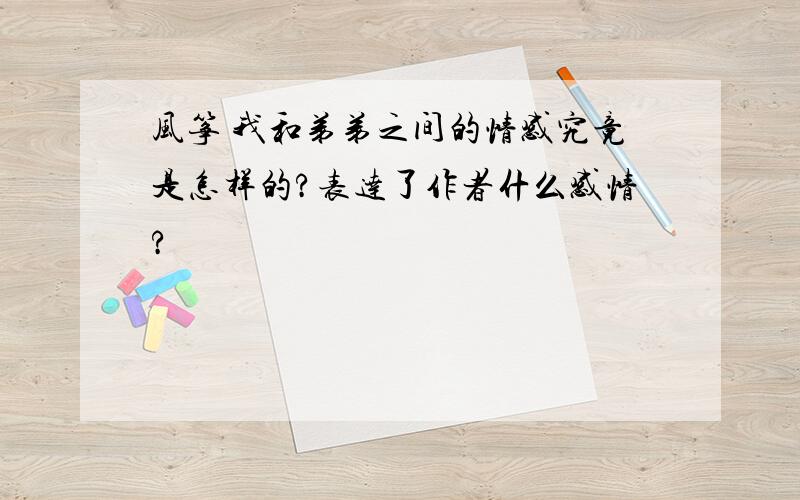 风筝 我和弟弟之间的情感究竟是怎样的?表达了作者什么感情?