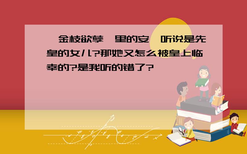 《金枝欲孽》里的安茜听说是先皇的女儿?那她又怎么被皇上临幸的?是我听的错了?