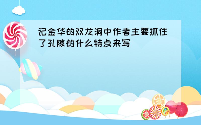 记金华的双龙洞中作者主要抓住了孔隙的什么特点来写