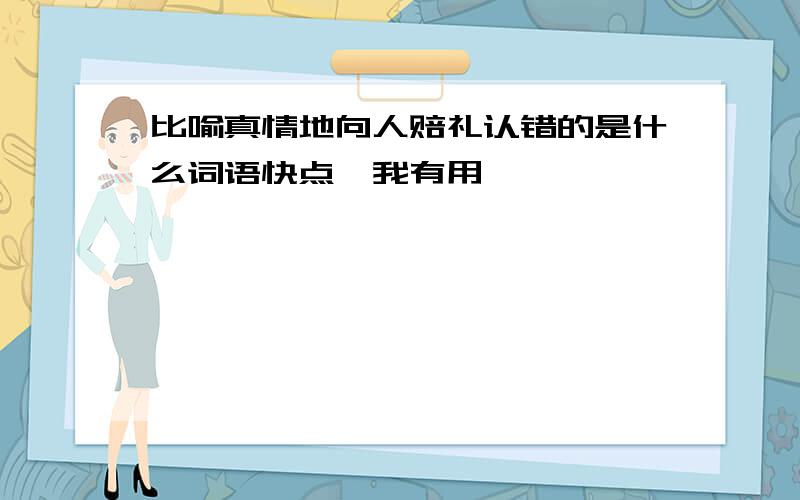 比喻真情地向人赔礼认错的是什么词语快点,我有用