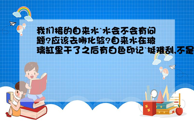 我们接的自来水`水会不会有问题?应该去哪化验?自来水在玻璃缸里干了之后有白色印记`挺难刮,不是一摸就掉了,那是什么东西,这水是不是有问题?应该去哪化验?什么样的自来水饮用是健康的?