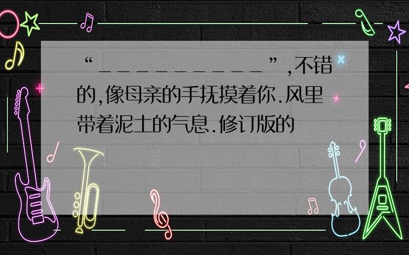 “_________”,不错的,像母亲的手抚摸着你.风里带着泥土的气息.修订版的