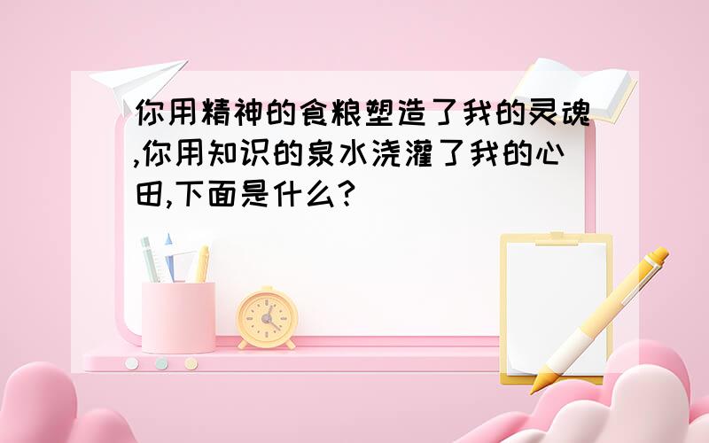 你用精神的食粮塑造了我的灵魂,你用知识的泉水浇灌了我的心田,下面是什么?