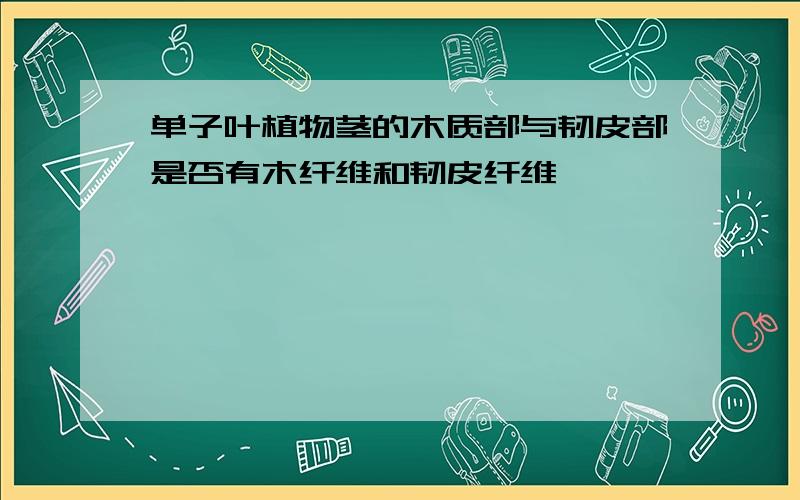 单子叶植物茎的木质部与韧皮部是否有木纤维和韧皮纤维