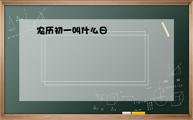 农历初一叫什么日