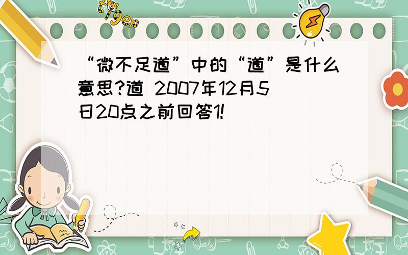 “微不足道”中的“道”是什么意思?道 2007年12月5日20点之前回答1!