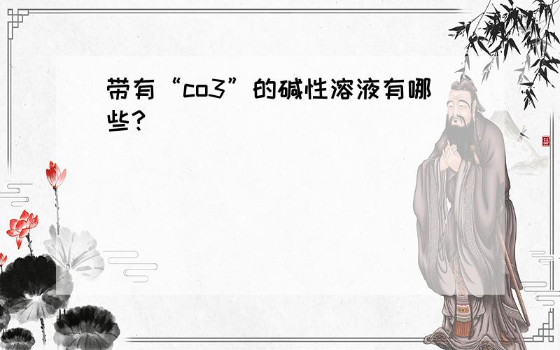 带有“co3”的碱性溶液有哪些?