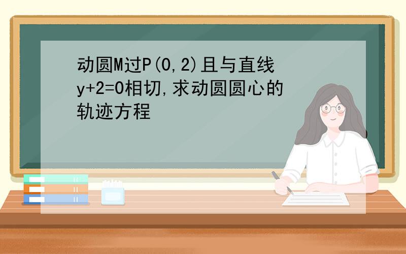 动圆M过P(0,2)且与直线y+2=0相切,求动圆圆心的轨迹方程