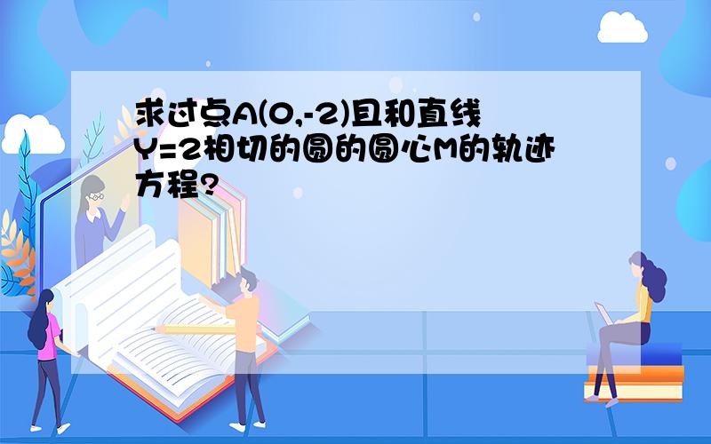 求过点A(0,-2)且和直线Y=2相切的圆的圆心M的轨迹方程?