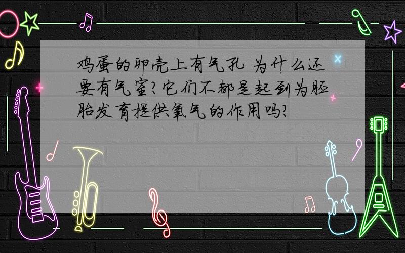 鸡蛋的卵壳上有气孔 为什么还要有气室?它们不都是起到为胚胎发育提供氧气的作用吗?