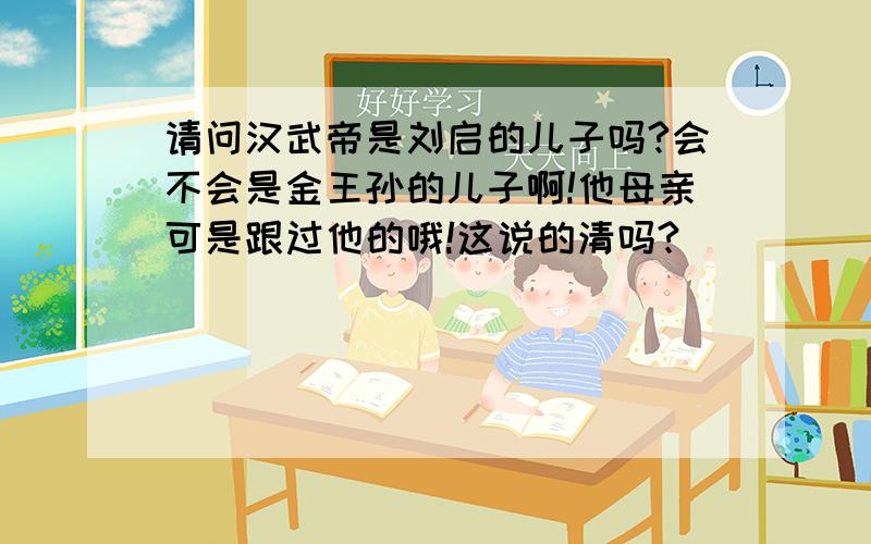 请问汉武帝是刘启的儿子吗?会不会是金王孙的儿子啊!他母亲可是跟过他的哦!这说的清吗?