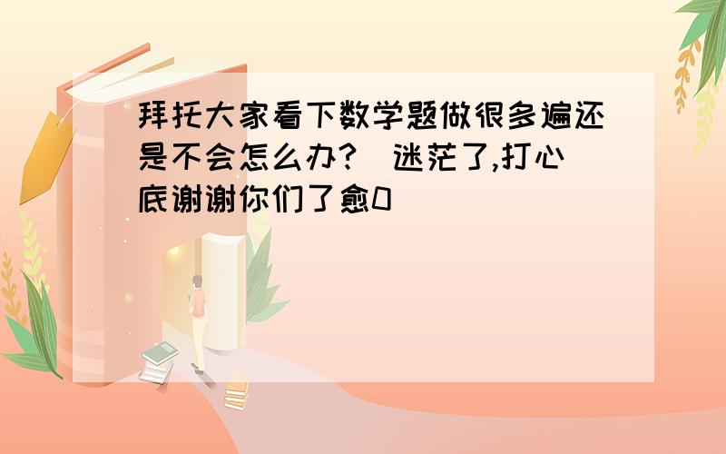 拜托大家看下数学题做很多遍还是不会怎么办?　迷茫了,打心底谢谢你们了愈0