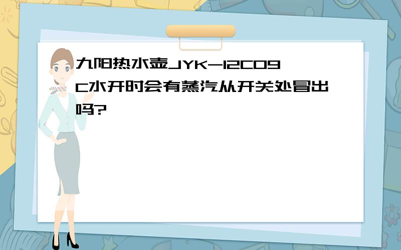 九阳热水壶JYK-12C09C水开时会有蒸汽从开关处冒出吗?