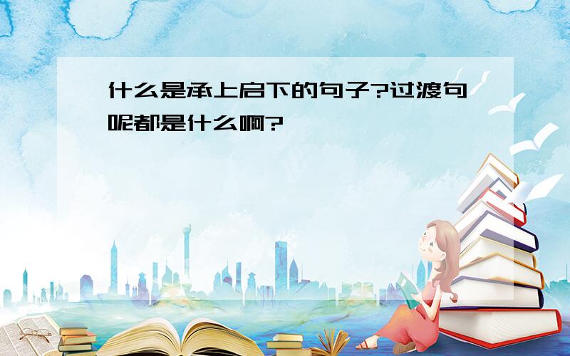 什么是承上启下的句子?过渡句呢都是什么啊?