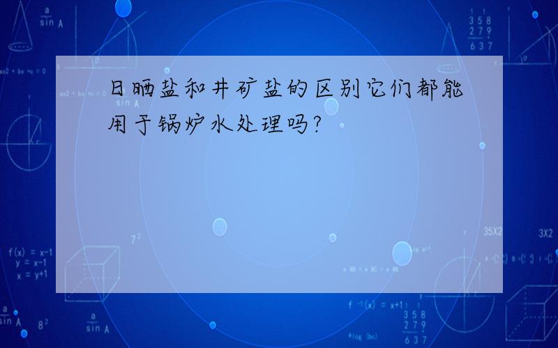 日晒盐和井矿盐的区别它们都能用于锅炉水处理吗?