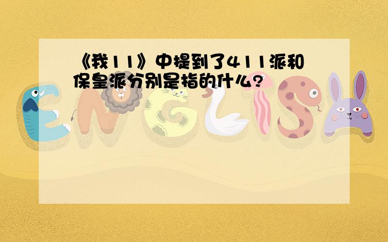 《我11》中提到了411派和保皇派分别是指的什么?