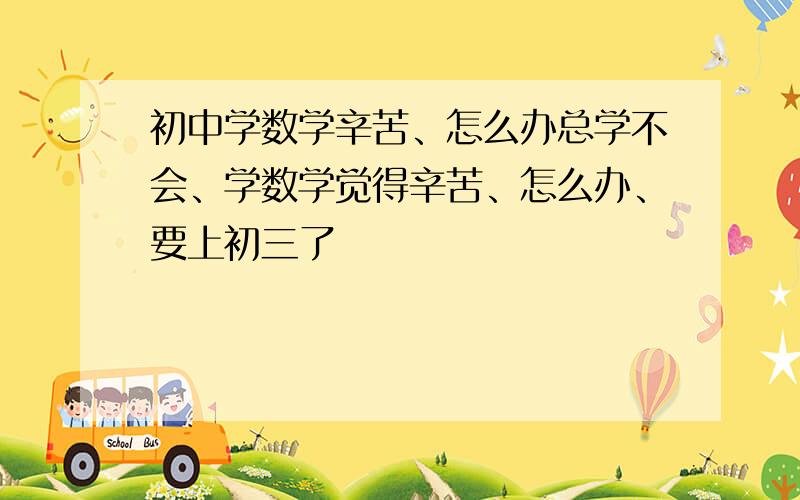 初中学数学辛苦、怎么办总学不会、学数学觉得辛苦、怎么办、要上初三了