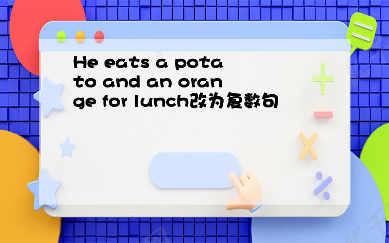 He eats a potato and an orange for lunch改为复数句
