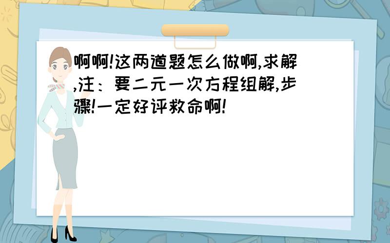 啊啊!这两道题怎么做啊,求解,注：要二元一次方程组解,步骤!一定好评救命啊!