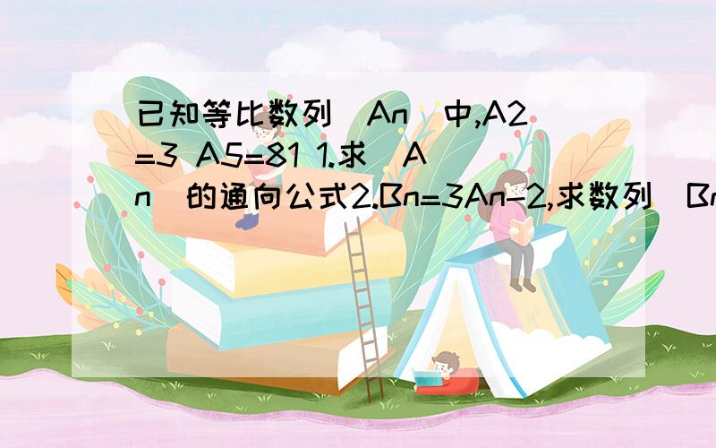 已知等比数列[An]中,A2=3 A5=81 1.求[An]的通向公式2.Bn=3An-2,求数列[Bn]的前六项和S6