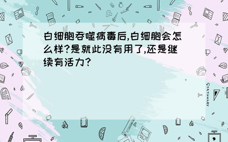 白细胞吞噬病毒后,白细胞会怎么样?是就此没有用了,还是继续有活力?