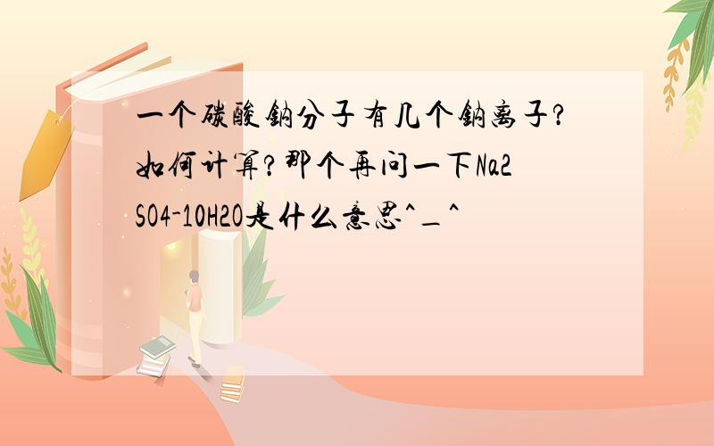 一个碳酸钠分子有几个钠离子?如何计算?那个再问一下Na2SO4-10H2O是什么意思^_^