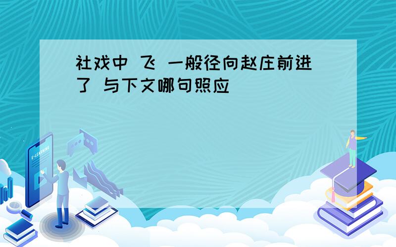 社戏中 飞 一般径向赵庄前进了 与下文哪句照应