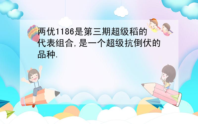 两优1186是第三期超级稻的代表组合,是一个超级抗倒伏的品种.