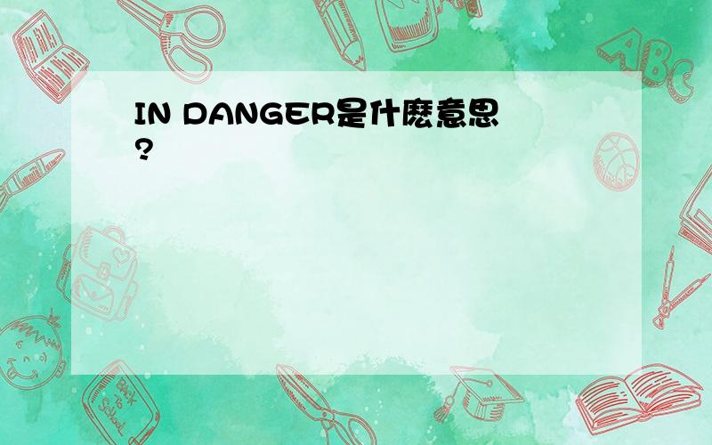 IN DANGER是什麽意思?