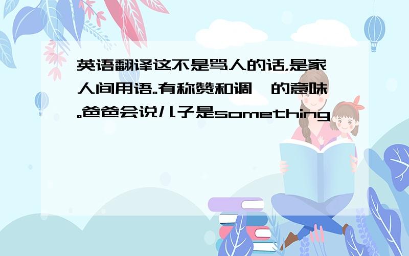 英语翻译这不是骂人的话，是家人间用语。有称赞和调侃的意味。爸爸会说儿子是something