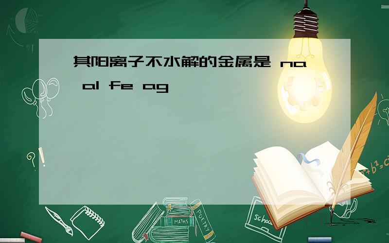 其阳离子不水解的金属是 na al fe ag