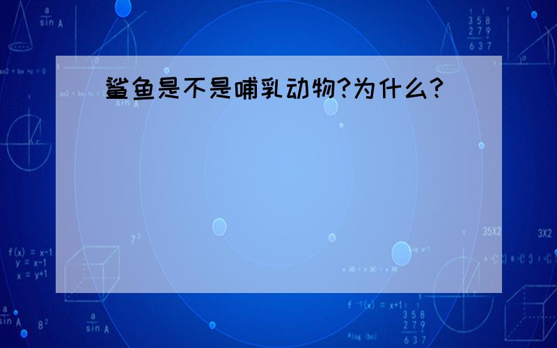 鲨鱼是不是哺乳动物?为什么?