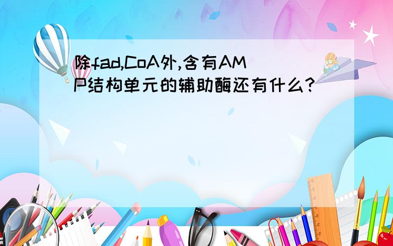 除fad,CoA外,含有AMP结构单元的辅助酶还有什么?