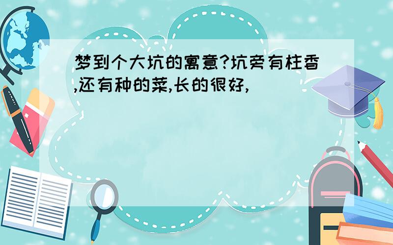 梦到个大坑的寓意?坑旁有柱香,还有种的菜,长的很好,